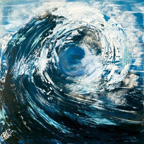 "Welle“, Spachteltechnik, 50 x 50 cm